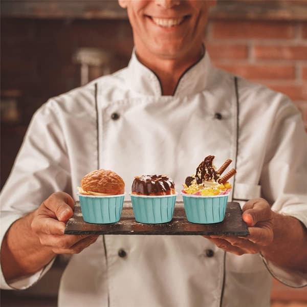 Pakke med 50 papir-muffinsforme, mini-cupcakeforme til bryllupper, fødselsdage (mintgrøn)