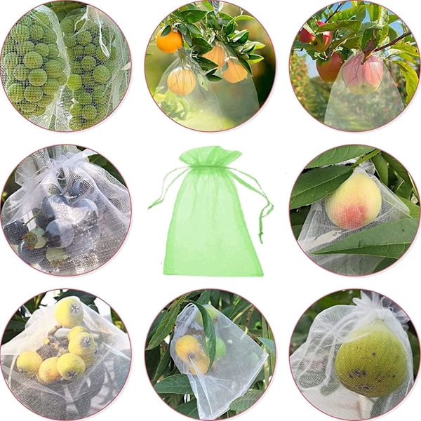 Druvbeskyddspåse med dragsko, 50-pack druvfruktskyddspåsar (20 x 30 cm)