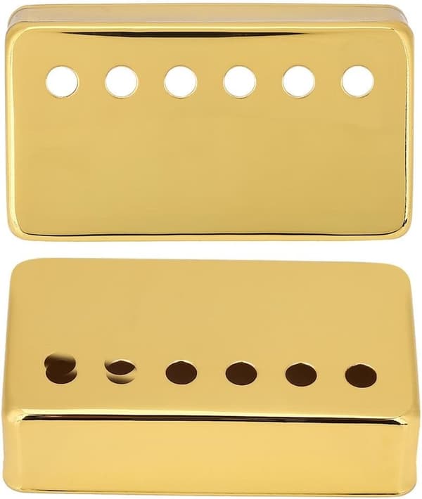 Sett med 2 gitarpickupdeksler for hals- og bro-pickup (gull)