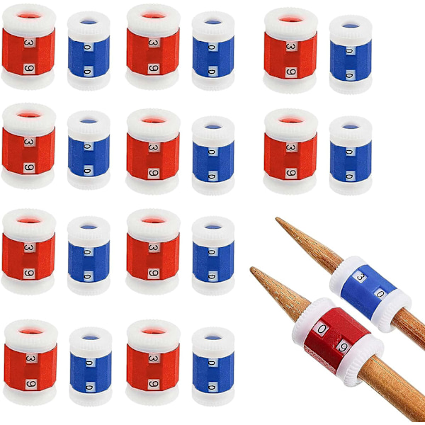 20-pack räknare för stickning, 2-i-1-markörer för virkning, stickning och hantverk
