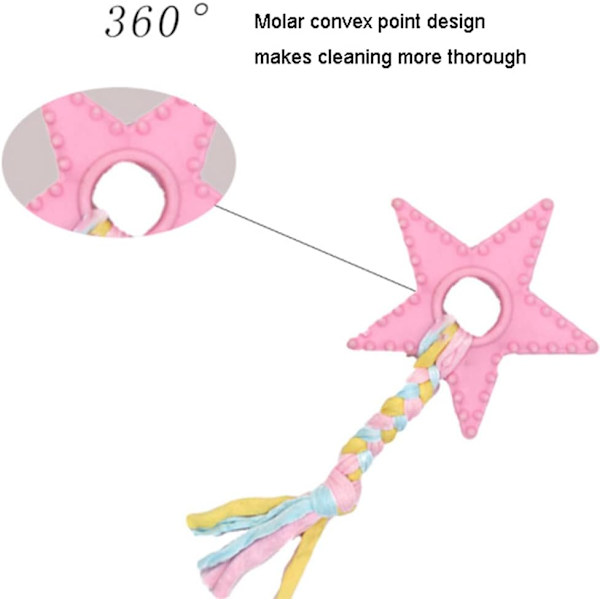 Hundleksak för valpar, tugg- och bitresistent leksak i gummi, rosa Pink