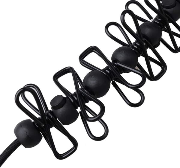 Bærbar tørresnor, elastisk justerbar vindtæt tørresnor med 12 trådclips