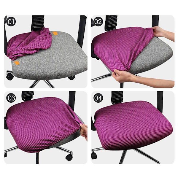 Mjuk stretch spandex stolsitsöverdrag, tvättbart stolsöverdrag mörk lila