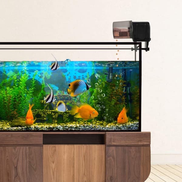 Akvarium Automatisk Foderautomat WIFI-styret Timer Fiskefoderdispenser med LCD-display