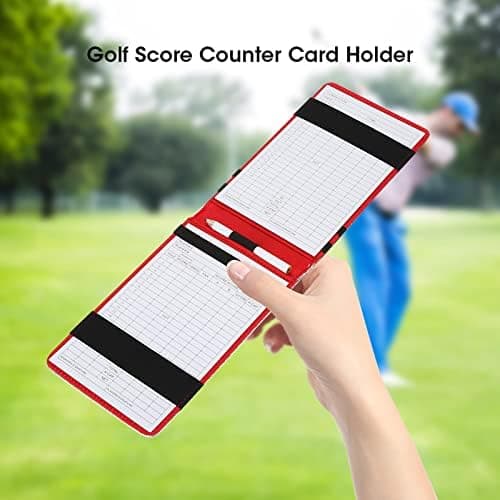 Golf Scorecard Holder med träpenna Golftillbehör（Silver） Silver