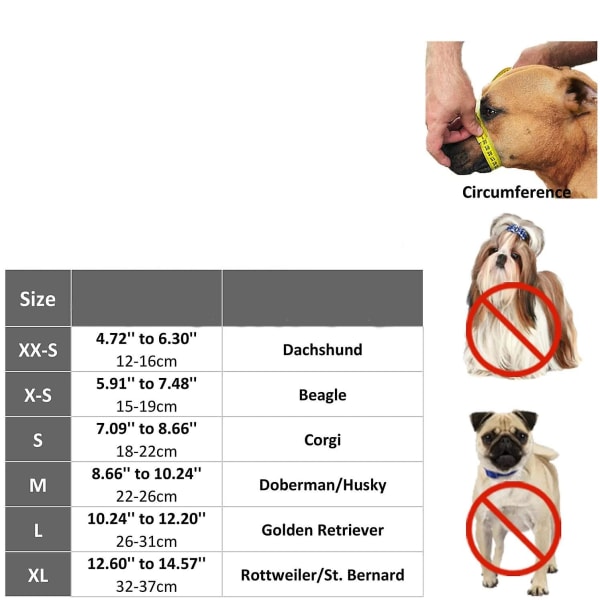 Nylon hundmunstycke för små, medelstora och stora hundar, luftnät andningsbart (XXS, grå) xxs