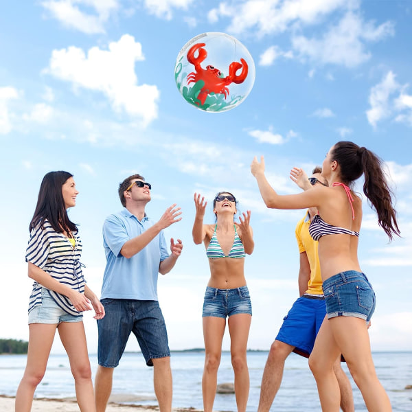 Badboll, uppblåsbar badboll, 3D-badboll, flamingo och krabba, utomhusspel, för vuxna och barn