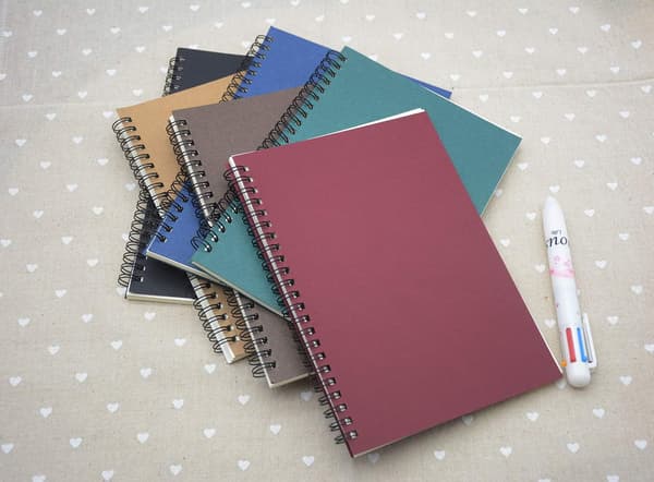 A5 Spiral Craft Paperback 8mm Straight Grain 60 Sheets -120 Pages Notebook 6 Pcs