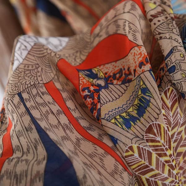 Dame Sommer Halværme Chiffon Cardigan Blomstret Trykt Frynser Kvast Patchwork Bikini Cover