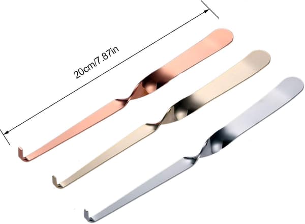 2 stk. verktøy for vekestrå i rustfritt stål (gull)