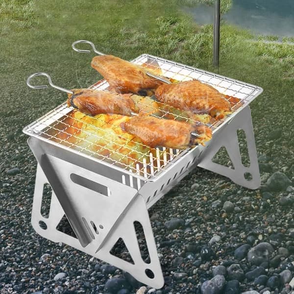 BBQ-grill, kolgrill, eldgrop, hopfällbar, bärbar grill, BBQ-grill, bärbar campingeldgrop
