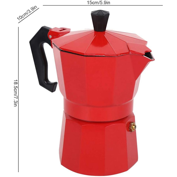 Kitchen Classic Stovetop Espresso Maker, 6-koppars induktionskaffebryggare
