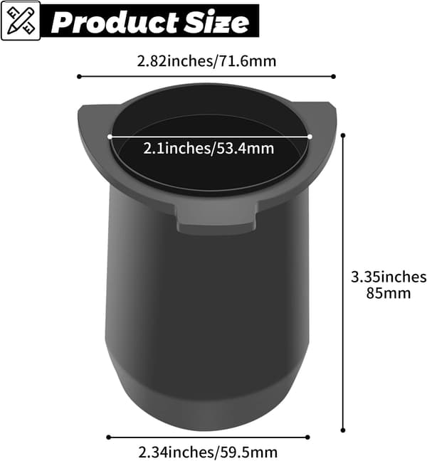 54mm espressodoseringkopp | Mätning av kaffebönor och kaffedosering (svart)