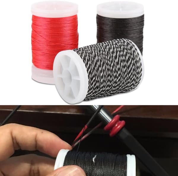 Strängserveringstråd, nylonfiberspole bågsträngsskydd för olika bågar - svart Black