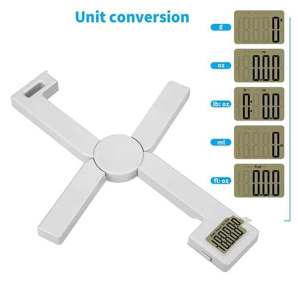 Staccatory mini sammenleggbar digital vekt, LED-display vekt, svart