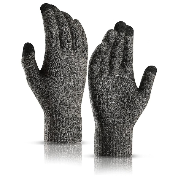 Winter Herren Damen Touchscreen Warme Thermohandschuhe - Rutschfester Griff - Dehnbares Material（grå XL） Grey
