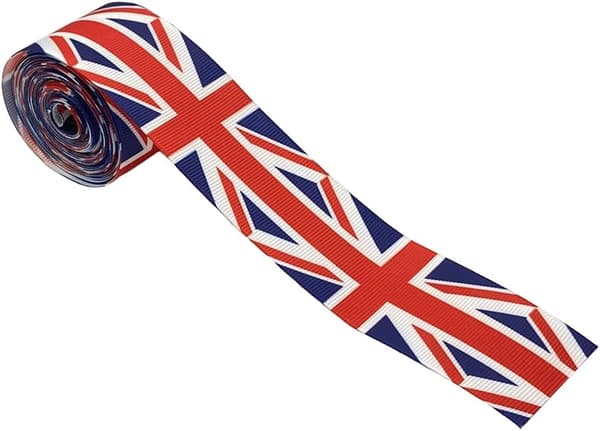 Båndrull, 38 mm britisk flagg-bånd til dronningens jubileumsfester, håndverk, DIY-tilbehør