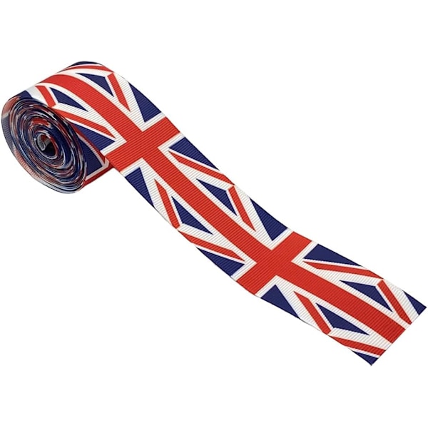 Rullband, 38 mm brittisk flaggband för drottningens jubileumsfester hantverk DIY-tillbehör
