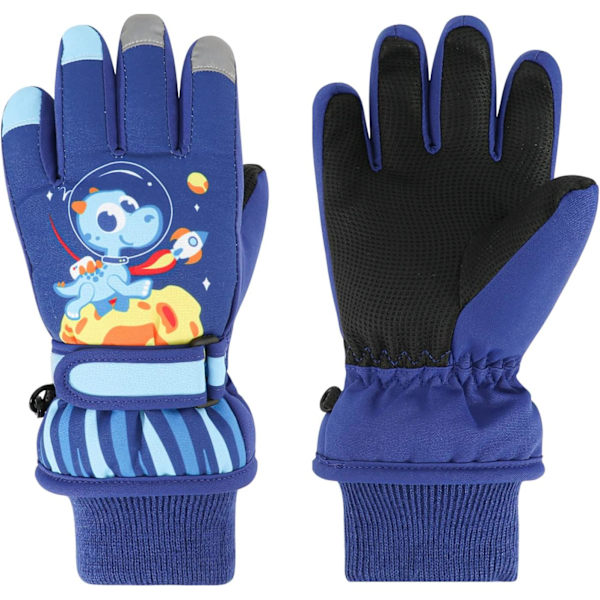 Barn Skidhandskar, Vinter Varma Snöhandskar Vattentäta Tjocka för 2-11 Års Barn, Blå XS Blue xs