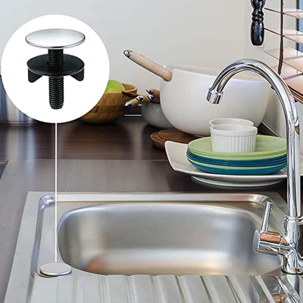 Vaskehulafdækning i rustfrit stål Diameter Ventilprop til hjemmekøkken og badeværelse 2 stk.