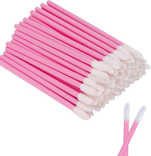 100 st engångsläppstift kosmetika damer läppstift borste (rosa)