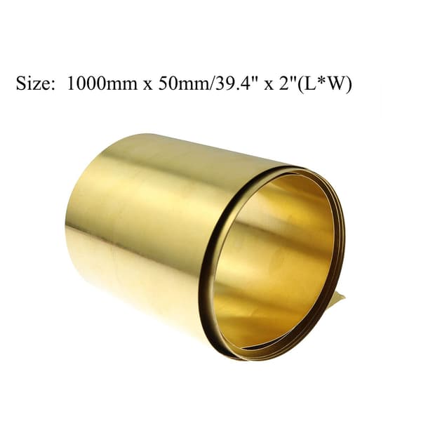 0,1x50x1000mm Messingpladerulle, Metalfolieplade 0,1mm Tykkelse