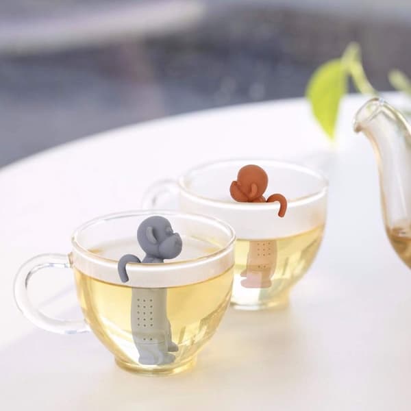 Tesil 2 st Silikongullig tecknad apa tesilinfuser