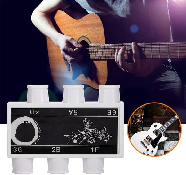 1 stk gitarstemmer tonehøyde plaststemmer tonehøyder E B G D A E E med bæreveske