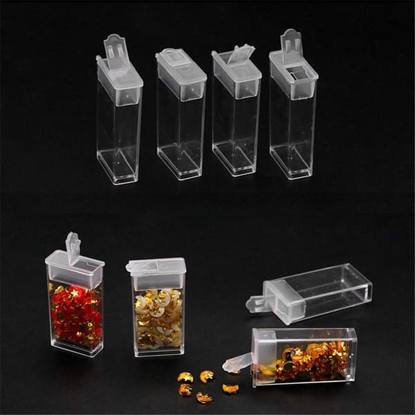 Glasperle opbevaringsboks Gennemsigtig Mini Plast Organizer DIY 64 Gitre