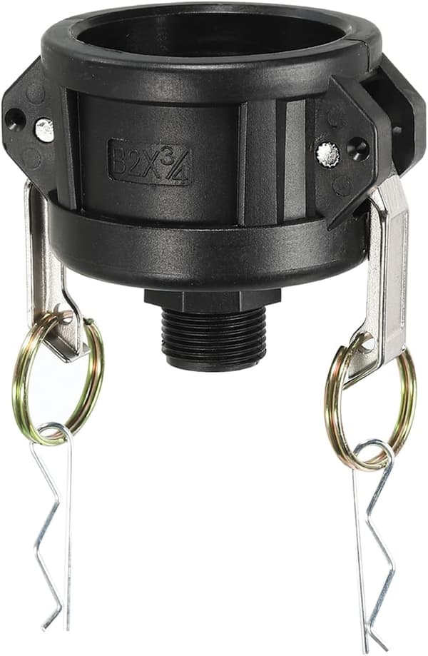 IBC Tote Adapter 2\" Cam Lock til 3/4\" udvendigt gevind, 275-330 Gallon Afløbsadapter Fitting til Tank Have