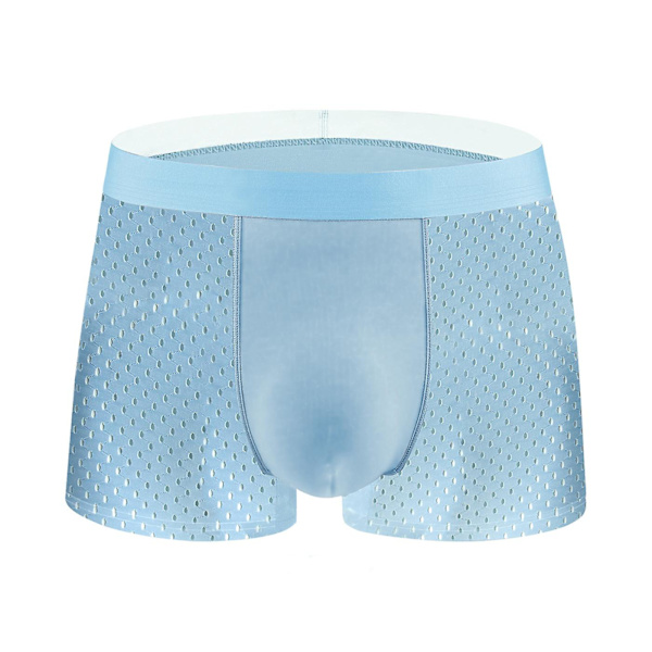 Ice Silk Mesh Herrkalsonger Herrboxersommar Mesh Andningsbara Shorts (Ljusblå  L) Light blue l