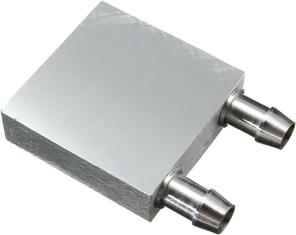 Vannblokk 40x40mm aluminium for CPU væskekjøler radiatorsystem (2-pakning)