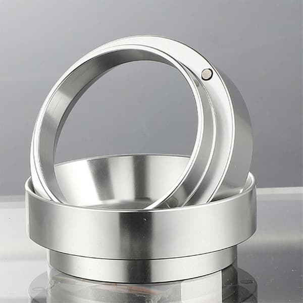 Kaffedoseringstratt, 58 mm aluminiumkaffedoseringsringtratt med magnet (silver)