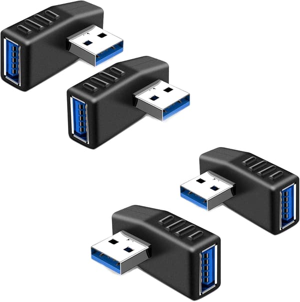 USB 3.0-adapter 2 st, USB 3.0 vinkeladapter, USB vinkelkontakt