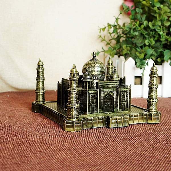 Mini Indien Taj Mahal Metall Världsberömd Landmärke Byggmodell Prydnader Stor Souvenir