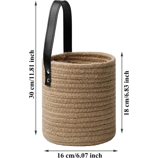 2-pack vävda väggkorgar, små förvaringskorgar, för sovrum, vardagsrum, innergård (Khaki)