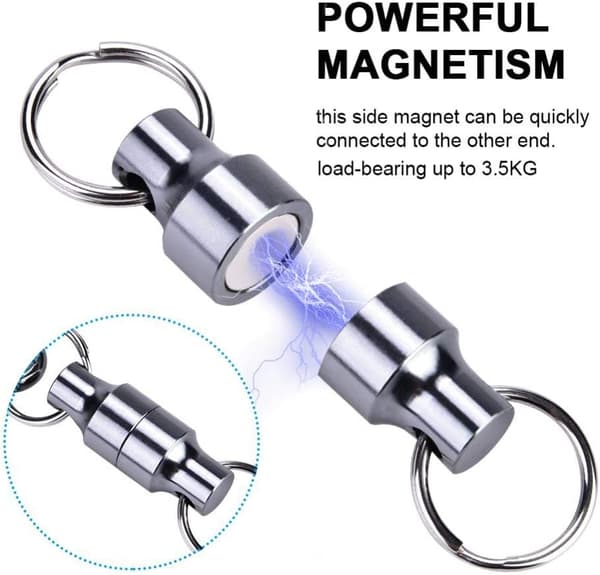 Fiske magnetisk spenne nettutløserklips hengende spenne fluefiske håv (sølv) Silver