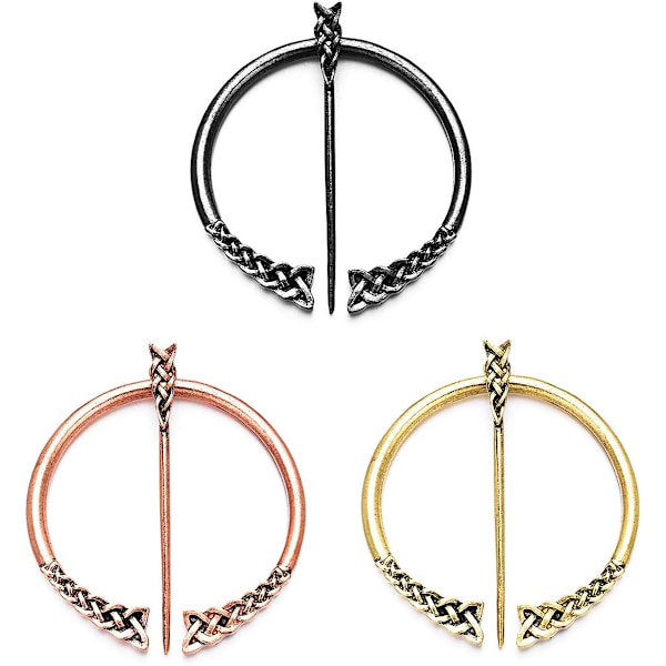 Viking Brosch Spänne Klämma Kläder Kappa Spänne Sjal Scarf Brosch Smycken （Stil6-brons） color 2