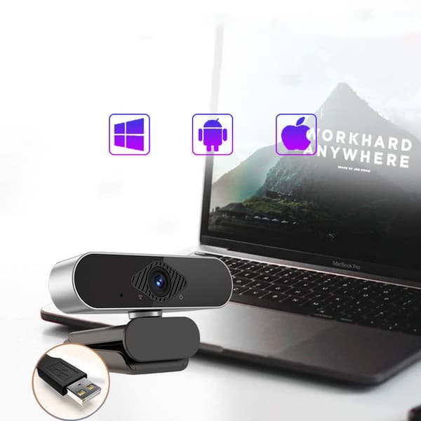 Datakamera, 4k webkamera, bærbar webkamera med stereo dobbel mikrofon, USB Plug & Play, for bærbar PC