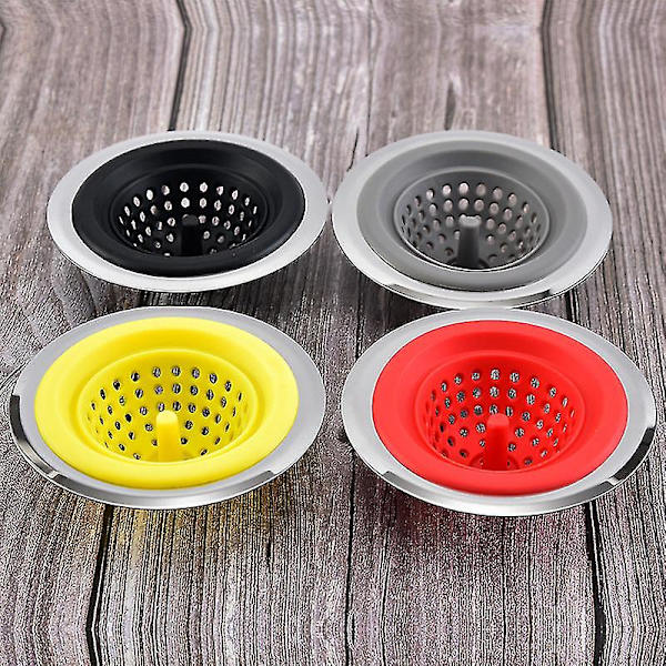 Flexibel silikon och rostfritt stål diskhossil (gul) Yellow