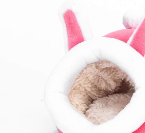 Hamsterhus Seng Rotte Puttesæk - Vinter Varmt Kæledyr Sovehule Hytte (pink)
