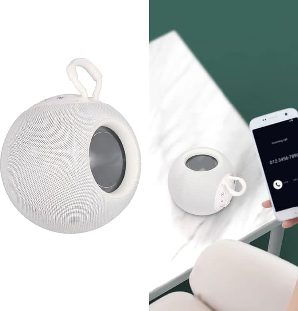 Bärbar högtalare, Bluetooth-högtalare kompatibel med telefon/dator (vit) White