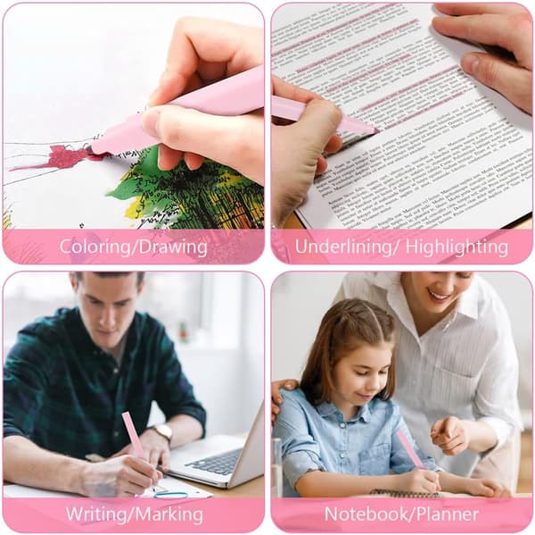Pastel Highlighter, 6-pak dobbeltendet highlighter, bibel highlighter markørfarve
