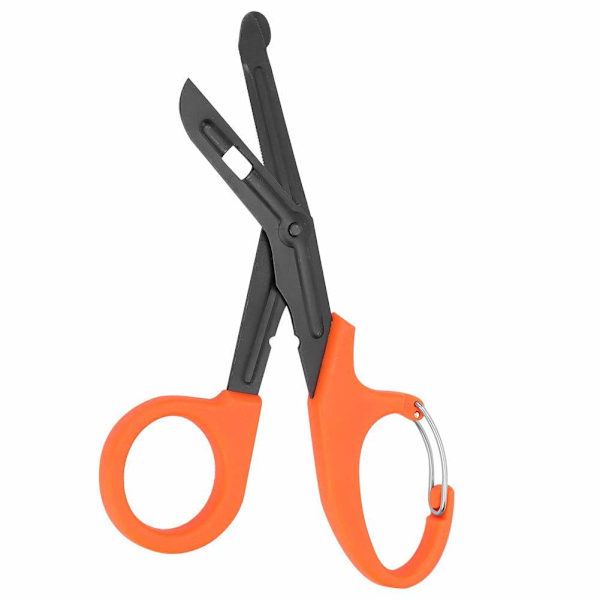 Sax, EMT och traumasax, titanskär för bandage 7,2 tum böjd stealth svart (orange) Orange
