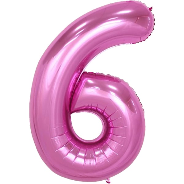 1 st 40 tum stor digital folieballong för födelsedagsfestdekorationer (rosa, 6) pink 6