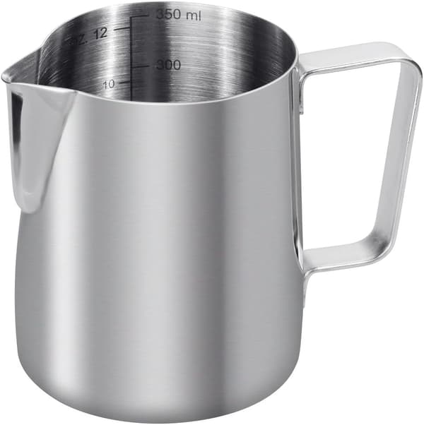 Mælkekande 350 ml / 12 FL.OZ rustfrit stål mælketank sølv (9 × 7,5 cm) 350ml