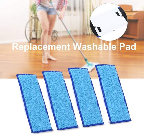 Mopping Pad, 10 stk. utskiftbare vaskbare våt- og tørrmoppeputer (våtpute-blå)