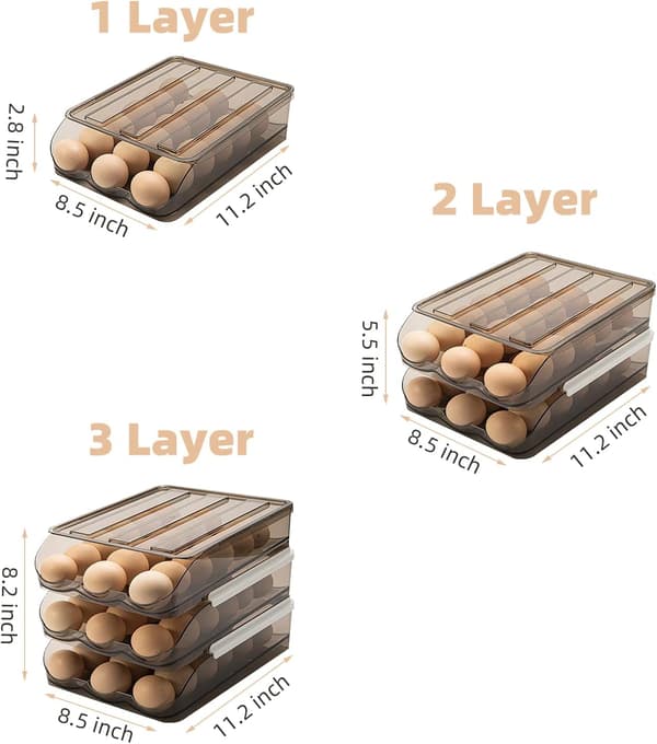 Eggoppbevaringsstativ Eggoppbevaringsboks Selvrullende Eggekartong Rommer 18 Egg