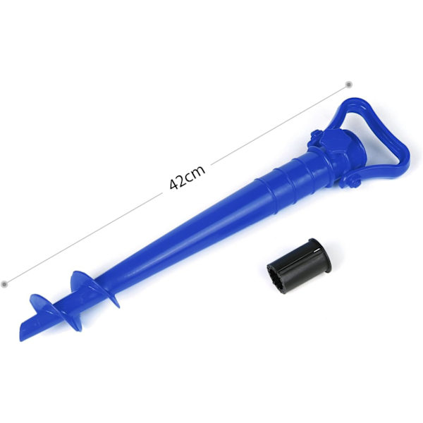 Solparasollhållare strand eller jord blå med jordankare för parasollstång storlek 42 cm（blå） blue