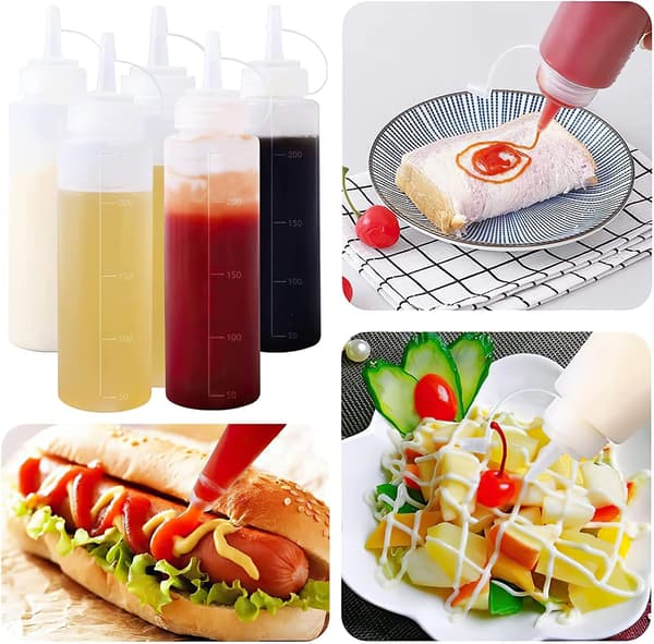 3 stk. 450 ml krydderidispensere til krydderier, mayonnaise, sennep, chilisauce, hvid 450ml
